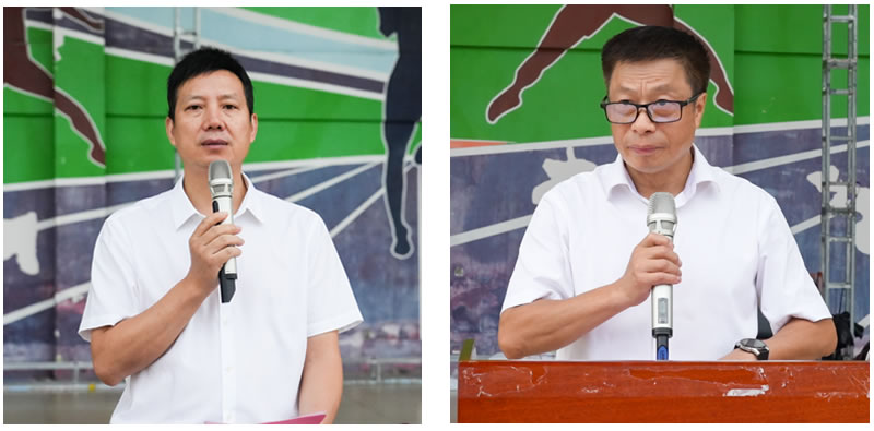 左：校长涂家文  右：党委委员、副校长秦德胜